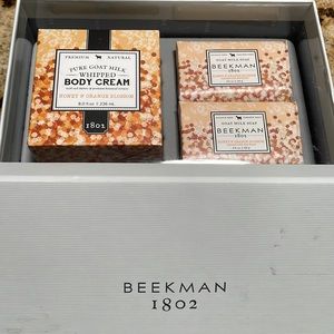 Beekman 1802 body cream and soap